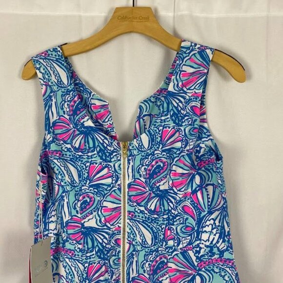 Lilly Pulitzer For Target NWT My Fans Sleeveless Split Neck Shift Mini Dress Wo - Picture 9 of 16